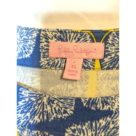 Lilly Pulitzer Raquel Light Blue Butterfly Print Dress Drawstring Waist XS - Picture 5 of 8